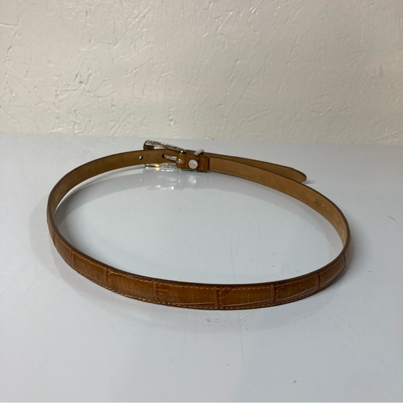Brighton Brown Leather Belt with Silver Buckle - Picture 3 of 11